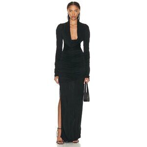 GAUGE81 Elos Maxi Dress in Black 38 6 New Womens Long Gown Hooded